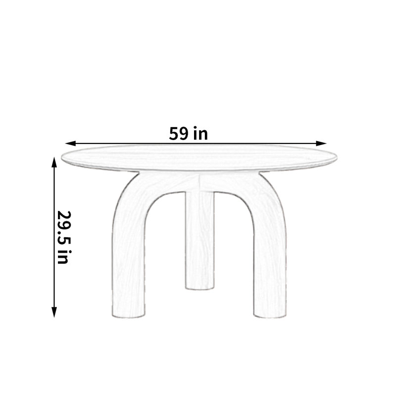 Excellent and comfortable dining table, 29.5"H x 59"L x 59"W