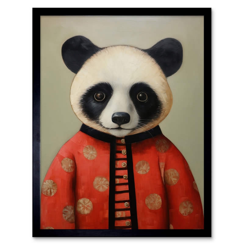 Panda Cub In Chinese Uniform - Single Picture Frame Print