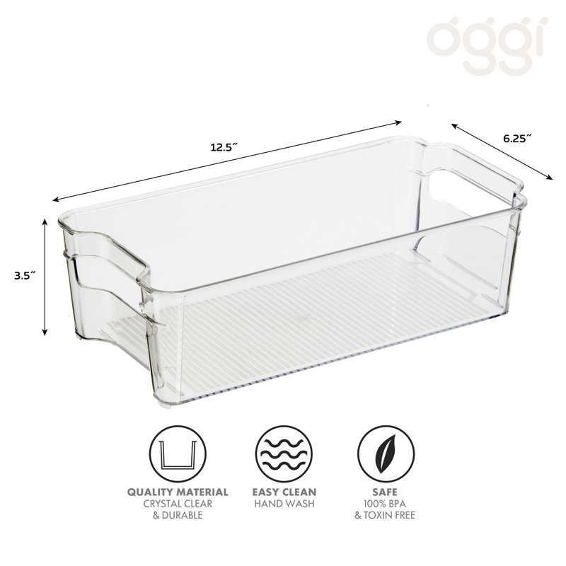 Bac de rangement empilable, H 3,5 po x l 6,25 po x P 12,5 po