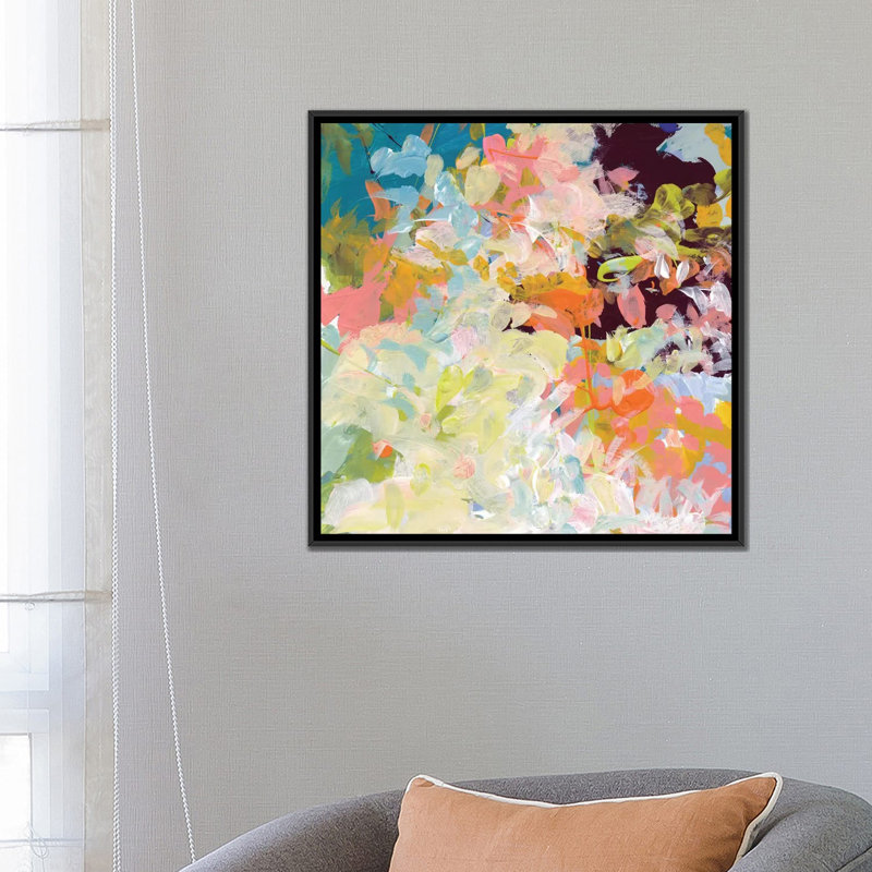 « lunaire freefall », impression sur toile, H 18 po x l 18 po x P 1,5 po, Toile encadrée noire, Pas de tapis