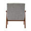 Fauteuil d'appoint en tissu capitonné avec pieds en bois d'hévéa Ameer-257078686