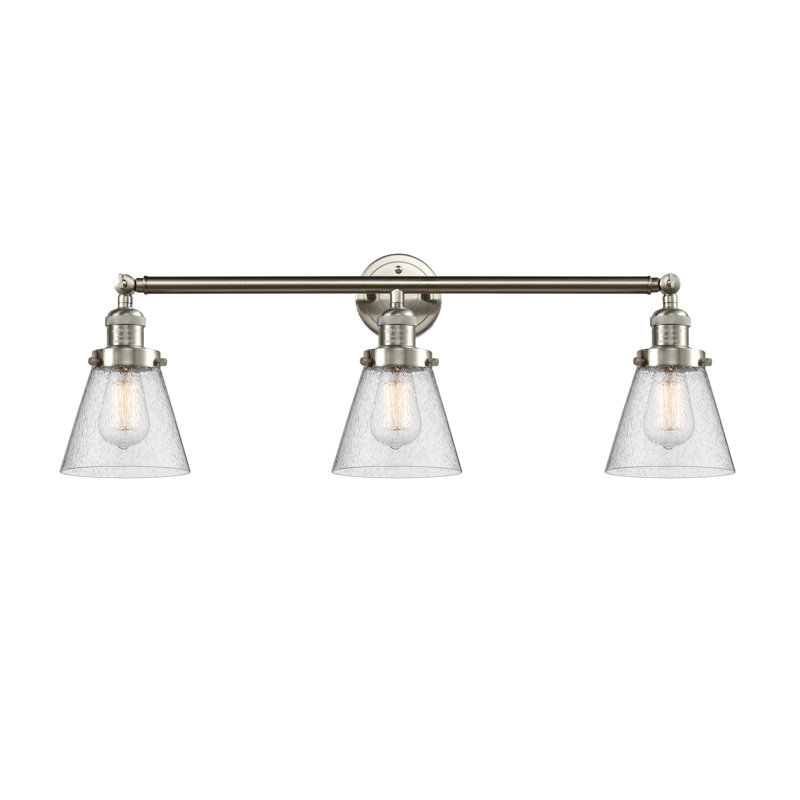 3 - Light Dimmable Vanity Light, Brushed Satin Nickel