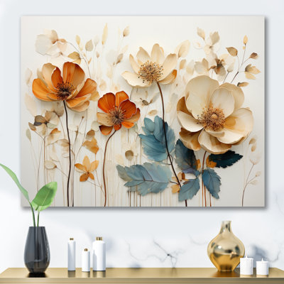 «Yellow Botanical Collage II - Abstract Botanicals», art mural