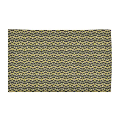 Tapis orange/brun foncé chevrons ondulés