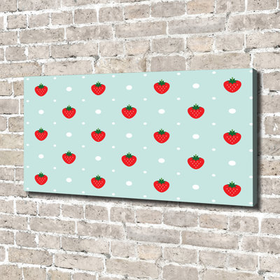 Strawberry icons 1 Piece Wall Art on Canvas