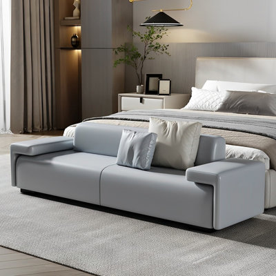 Banc rembourré simple en cuir