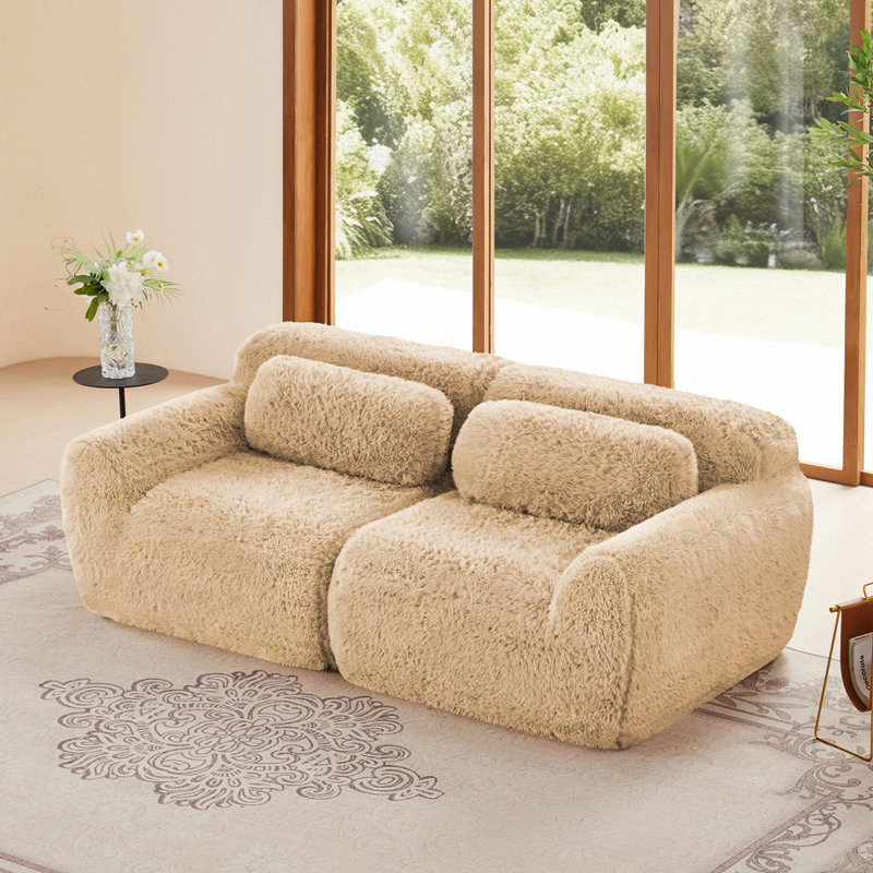 Canapé modulaire ergonomique doux et moelleux 34D, 2 sièges, Kaki pâle