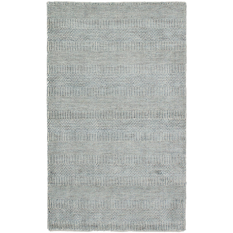 Tapis noué la noir/gris à main perle Wanette