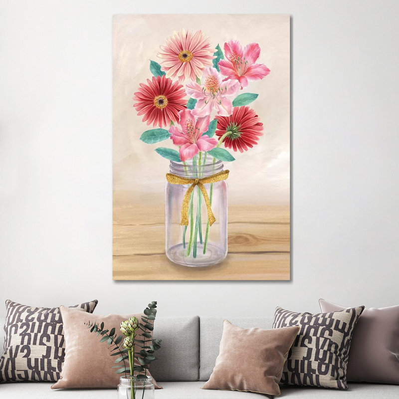 Floral Jar II by Kelsey Wilson - Wrapped Canvas Gallery-Wrapped Canvas Giclée, 152.5 cm H x 101.5 cm W