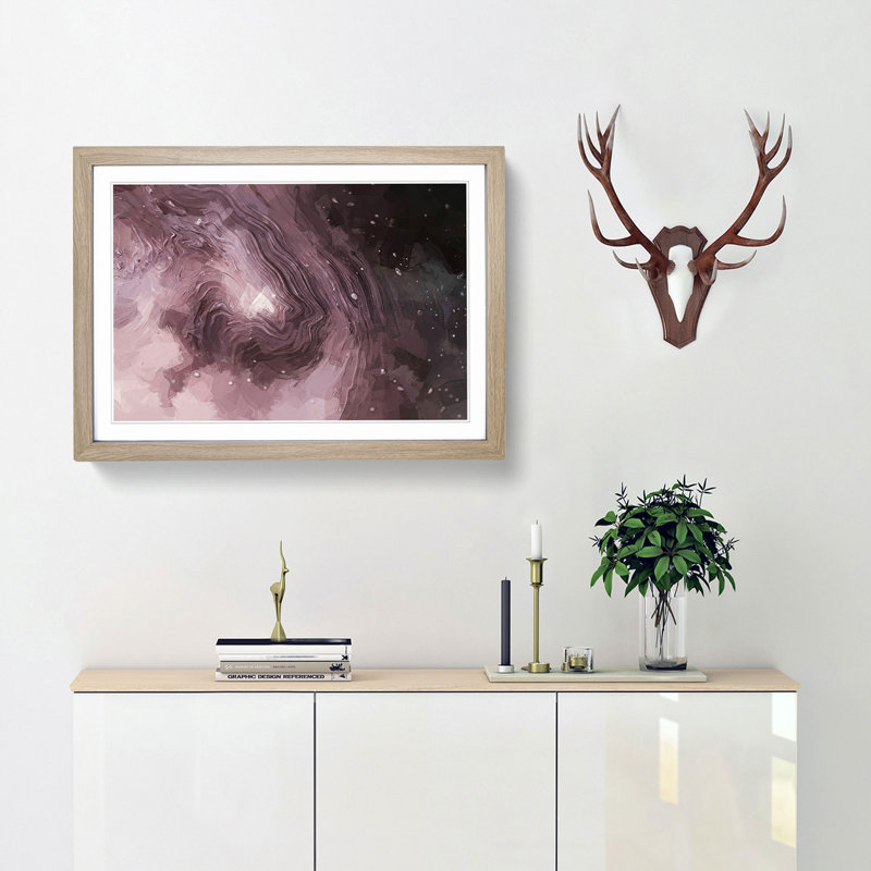 Swirling Passions in Abstract - Framed Print, 36cm H x 48cm W x 2cm D, Oak Framed
