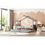 Lit simple en bois avec lit gigogne simple - gris-784831411-539685138