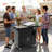 80 Qt Gray Patio Cooler Cart With Cabinet And Foldable Side Table-120785907