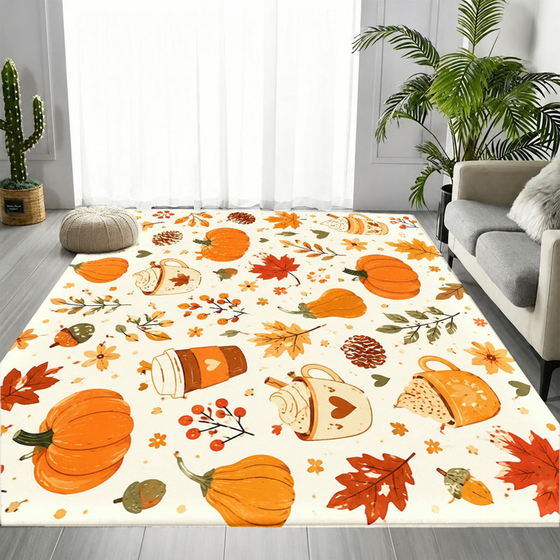 Tapis feuille d'érable Autumn Harvest, Rectangle 9 pi 10 po x 6 pi 7 po (300 x 200 cm)