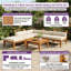 Ensemble de canapé modulaire de luxe en bois d'acacia modulaire d'extérieur en L avec lit de jour convertible, repose-pieds et coussins résistants aux intempéries