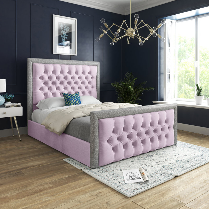 Cheltenham Bed With Headboard - Super King - 6Ft - Blue, Double (4'6"), Pink