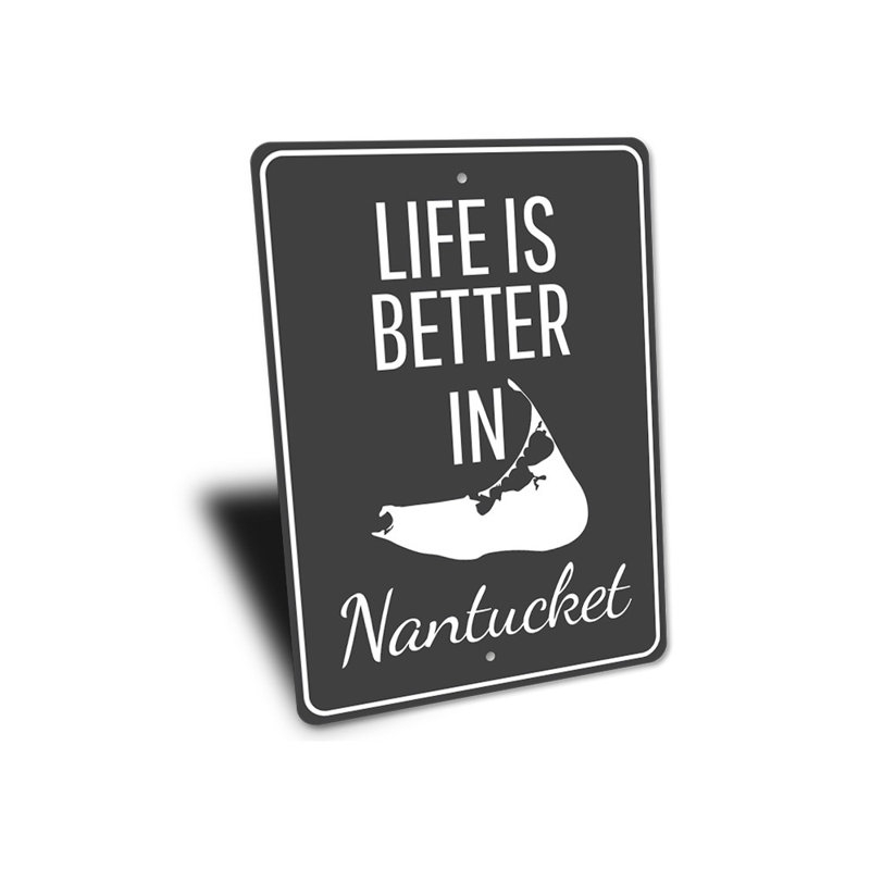 Enseigne en aluminium Nantucket Life, H 18 po x l 12 po x P 0,06 po