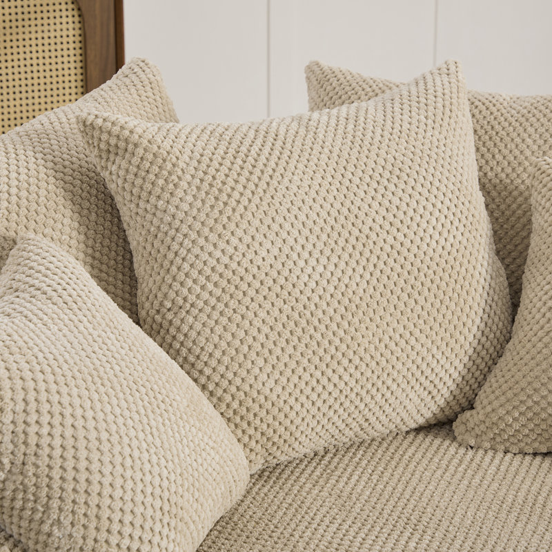 Canapé rond surdimensionné sans ossature avec pouf
