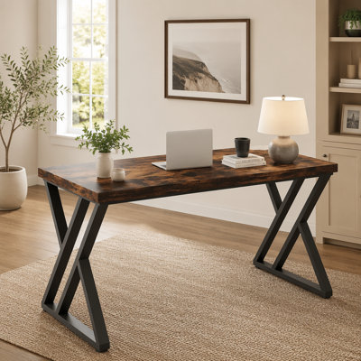 Heavy-Duty Computer Desk, 55" Simple Study Desk Writing Table