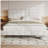 White  Boucle Floating Bed with Light,Queen