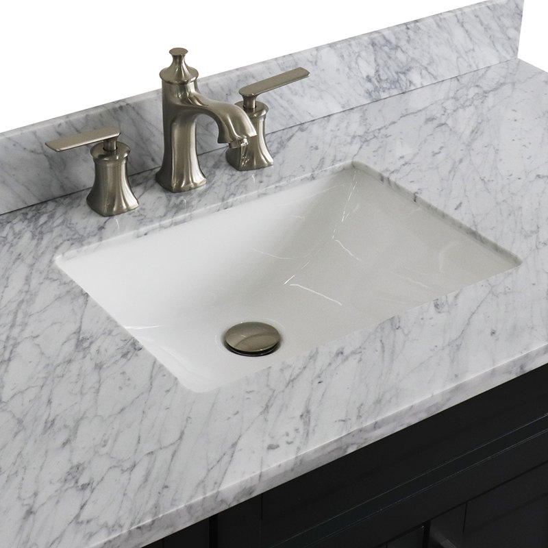 Rosenberry 49'' Single Bathroom Vanity with Carrara Marble Top