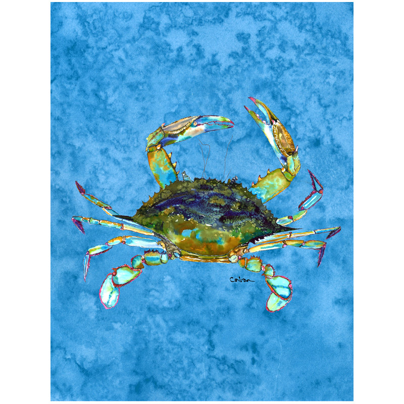 Drapeau de maison en polyester crabe 2 côtés 40 x 28 po