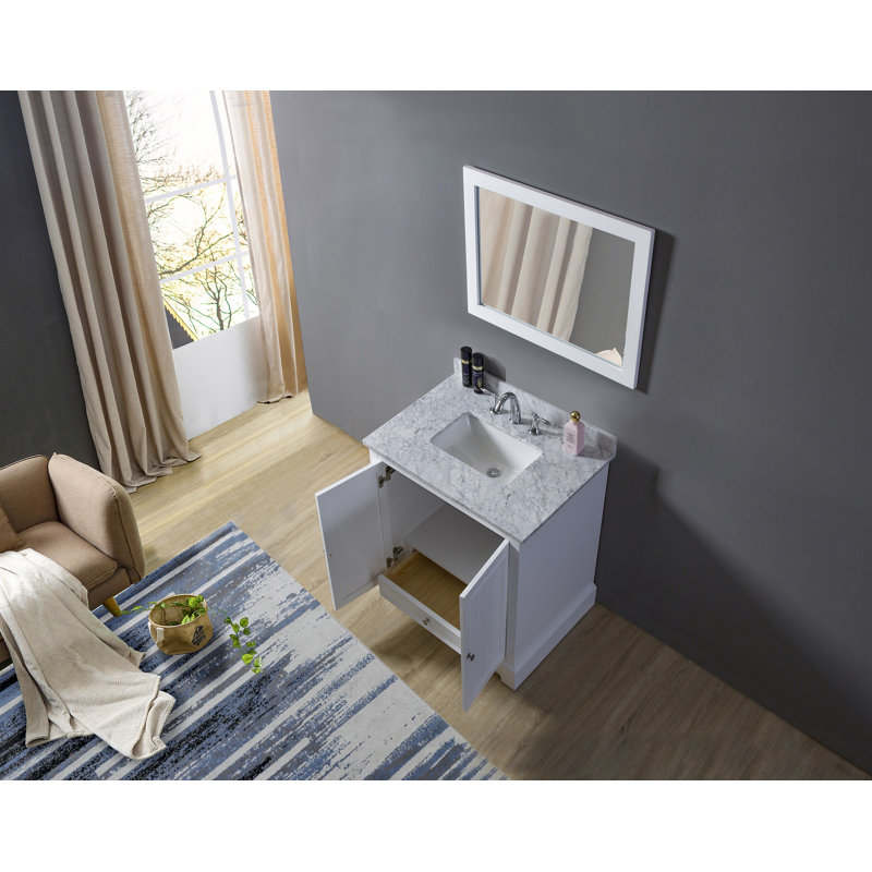 Emblyn 32'' Single Bathroom Vanity with Marble Top