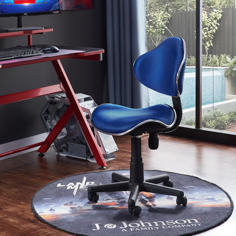 Aldous 360° Swivel Writing Office Task Chair with Mesh Back and Adjustable Height, Blue