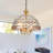 3 Light Dimmable Tiffany Glass Chandelier with Gold Finsh