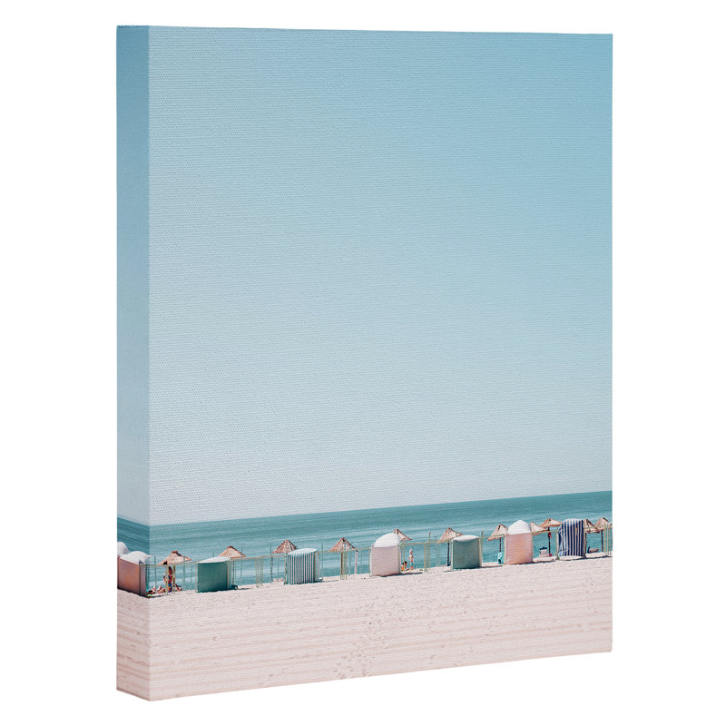 « beach «huts »» par hello twiggs, art mural sur toile tendue, H 10 po x l 8 po x P 1,5 po