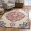Tapis en polypropylène à motif géométrique orange / bleu marine / crème Etheleen-1451609534
