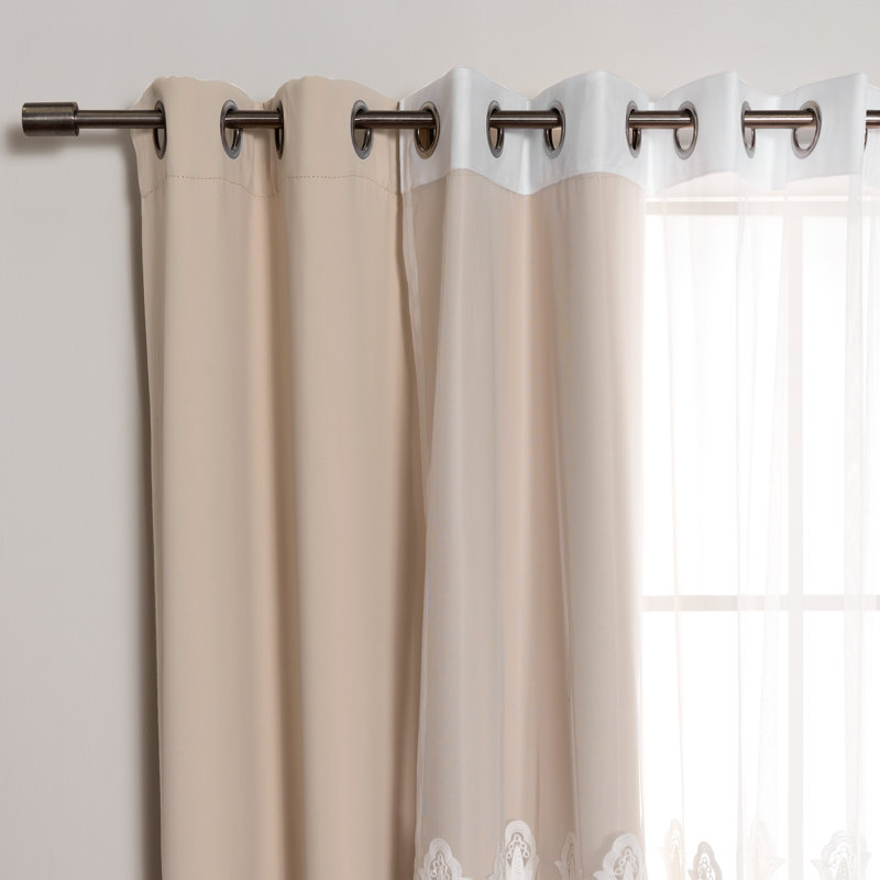 Brunonas Blackout Curtains / Drapes, Beige, 52"W x 84"L