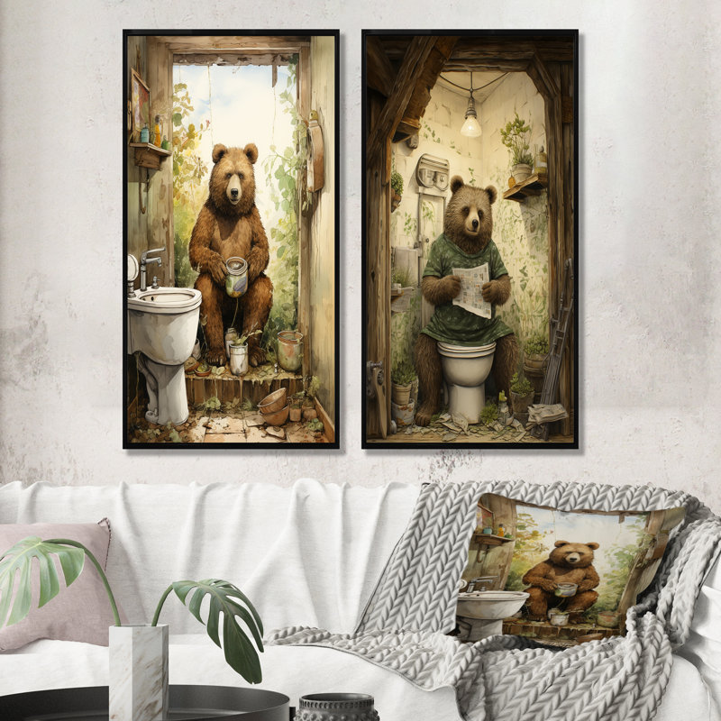 Ensemble de salle de bain Bears, H 40 po x l 41 po, Cadre flottant noir
