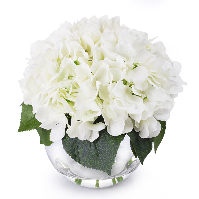 Silk Hydrangea Arrangement in Vase
