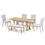 Farmhouse Extendable Dining Table Set With Removable Leaf, Upholstered Chairs, And Bench For Versatile Seating And Elegant Design