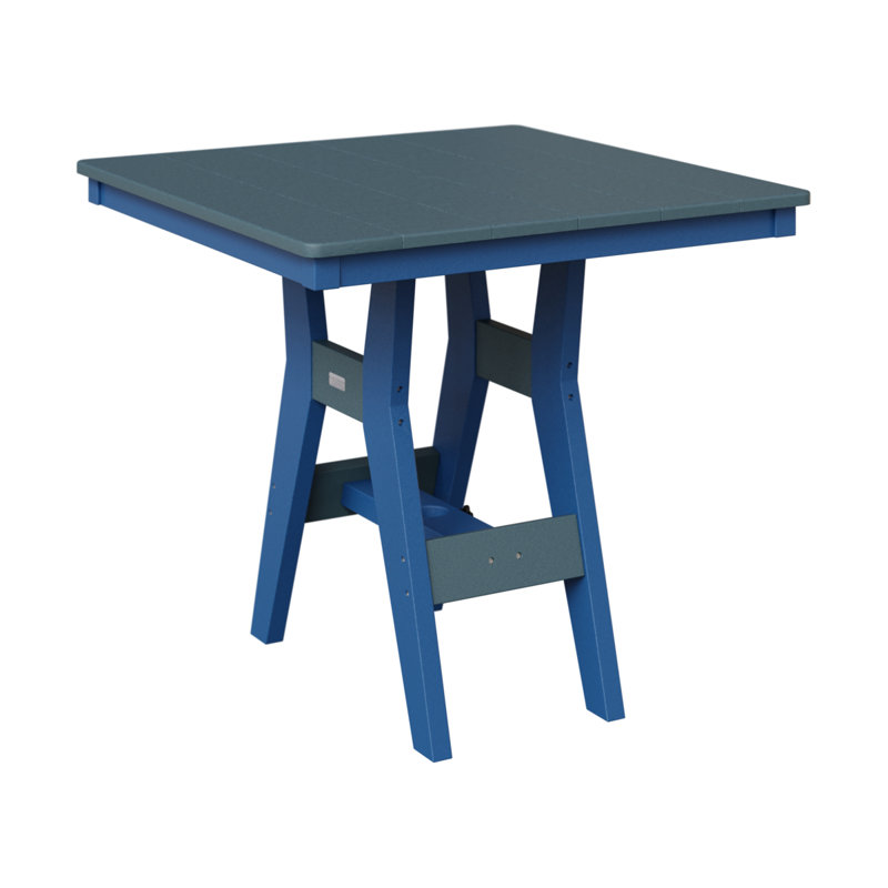 Harbor Outdoor Square Dining Table, Slate, 30.37" H x 33" W x 33" D, Pacific Blue