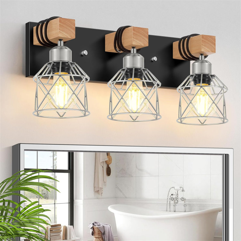 Dimmable Vanity Light, 3 Lights, Silver