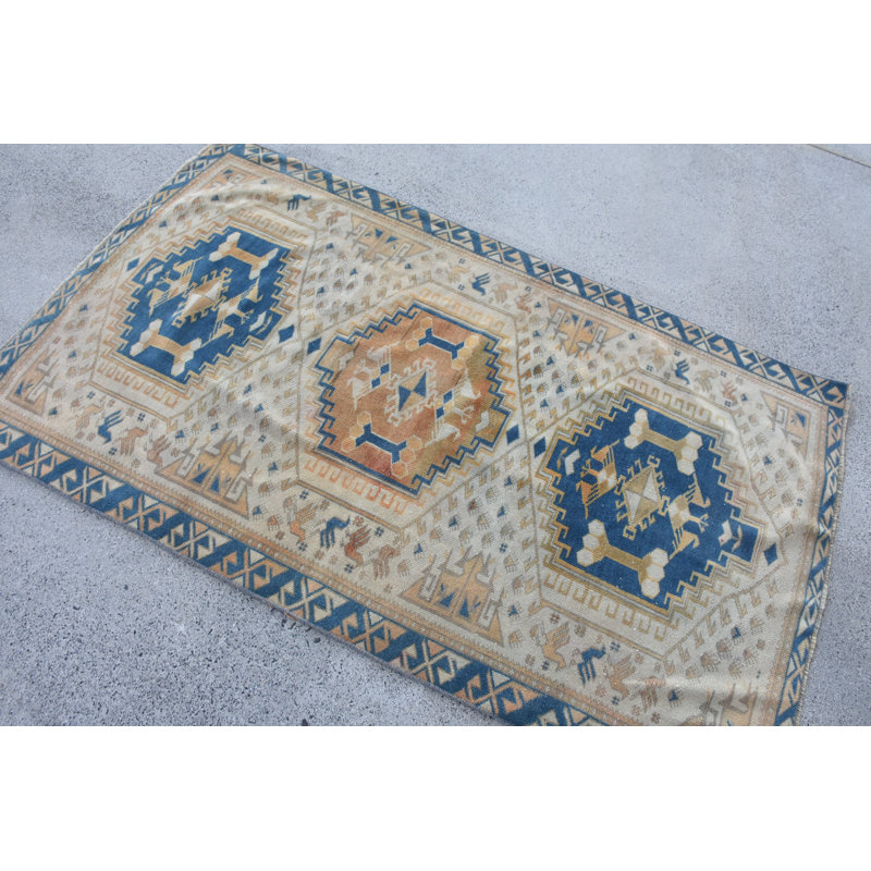 Tapis en laine bleu classique Classic