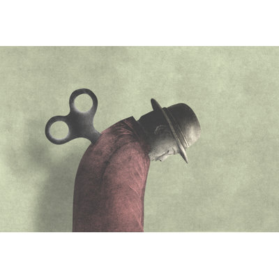 Man With A Wind Up Key In His Back by Francescoch - Wrapped Canvas Print
