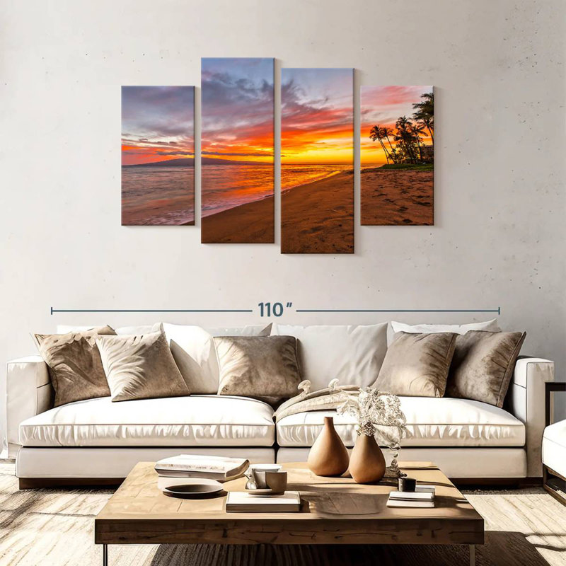 Gillard Kaanapali Gillard coucher de soleil, H 48 po x l 75 po