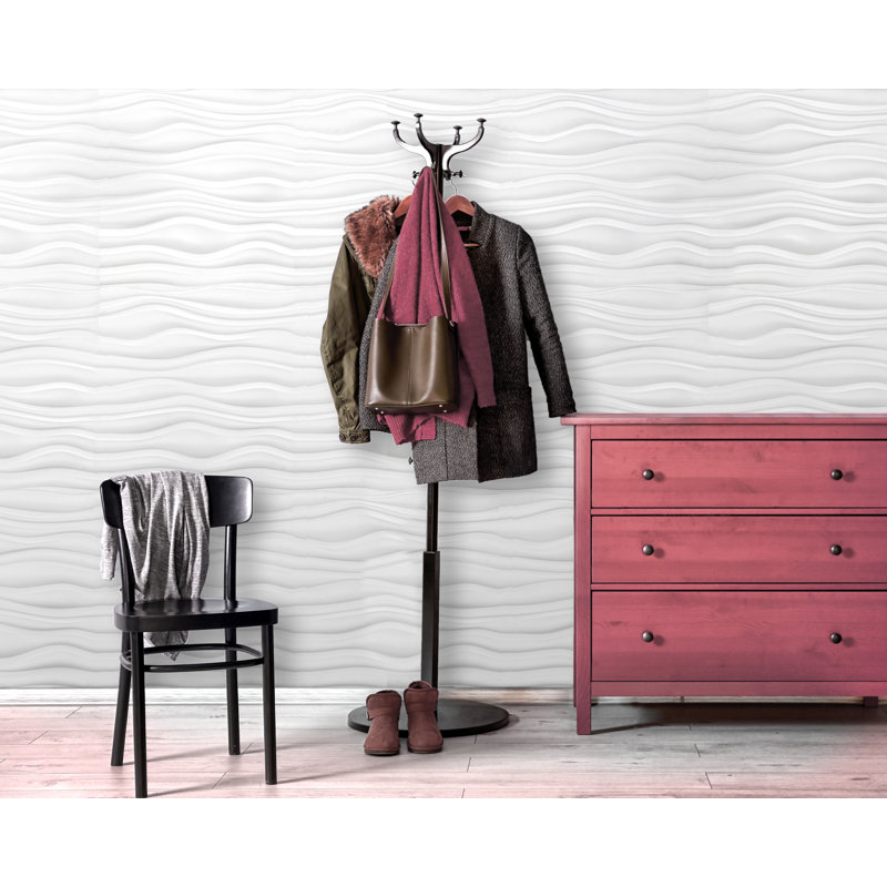 Dunes 24" x 24" Vinyl Wall Panelling in White