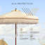 Parasol raffiné décontracté en bois massif de 7 pi Boho pour hôtel de charme, salon Vineyard Estate, spa bien-être - rustique bohémien, beurre-147701114-147701116