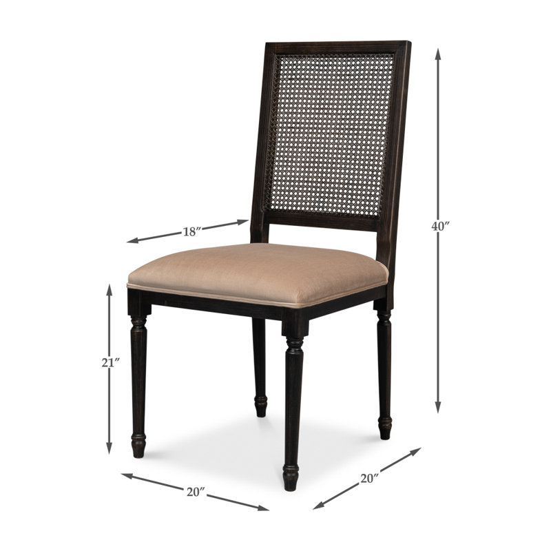Cane Back Upholstered Dining Chair