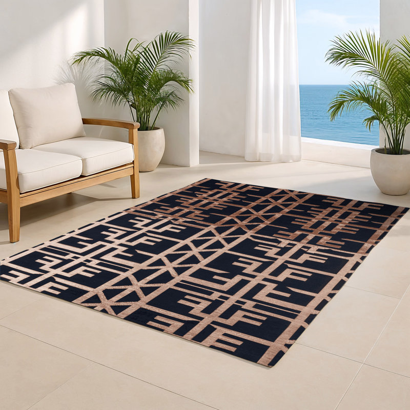 Tapis gris intérieur et extérieur Trellis, Rectangulaire 8 pi x 10 pi