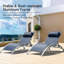 Ensemble de 2 chaises longues d'extérieur inclinables avec dossier réglable et coussin amovible pour la piscine intérieure et extérieure-729692974