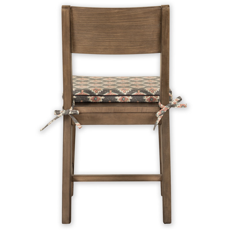 Caigan Birch Lane Nomad Clay 2" Patterned Dining Chair Seat Pad with Ties