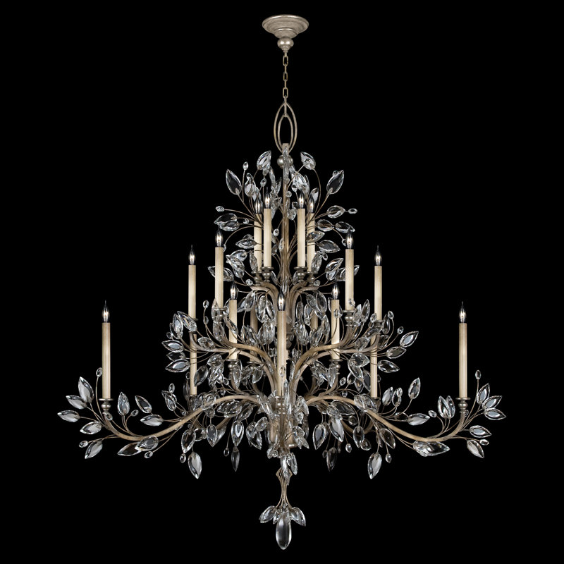 Crystal 20 - Light Chandelier, Antique Taupe