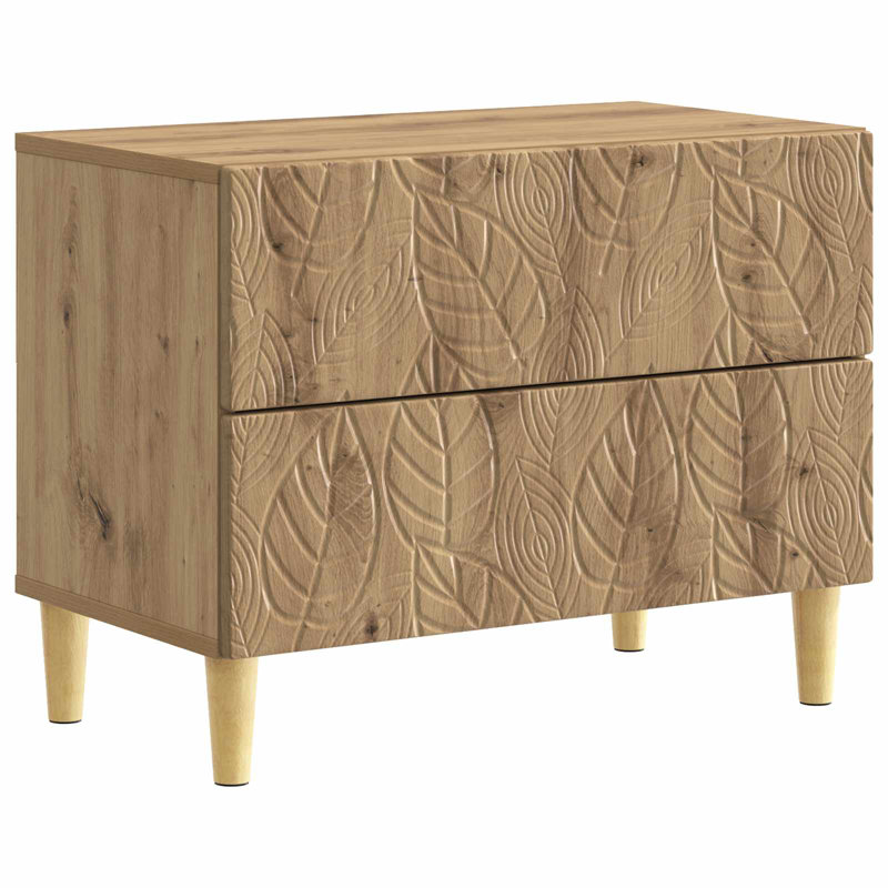 62 cm W Bedside Table, Artisan Oak