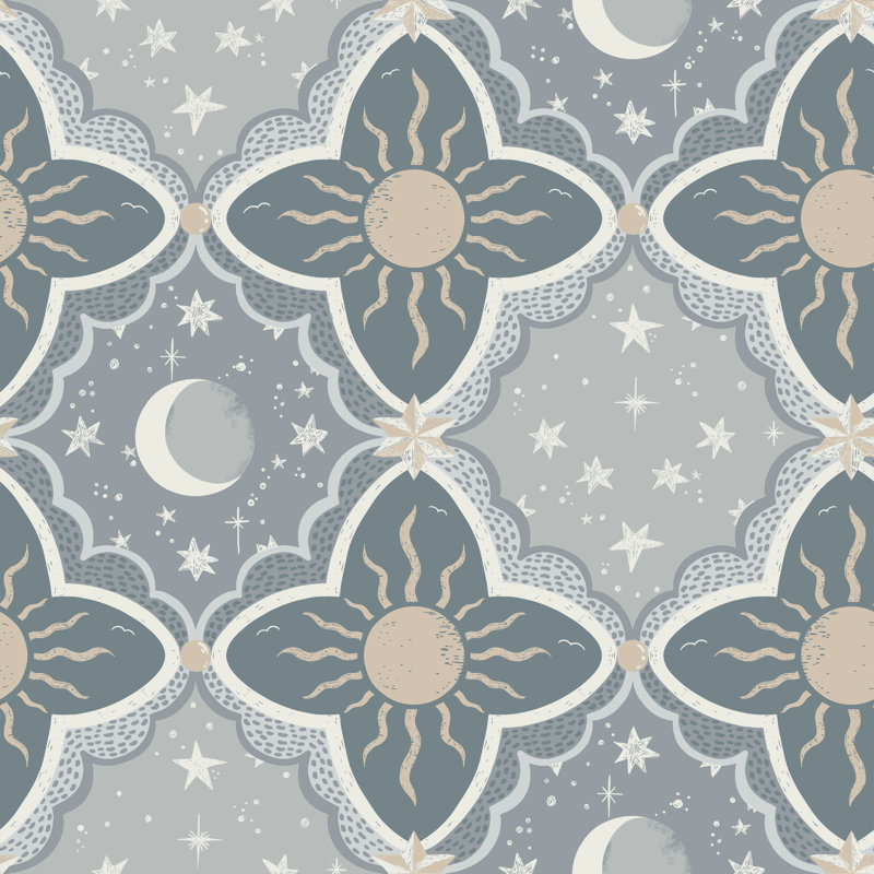 Galerie Resan Sun and Moon Wallpaper, Blue