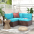 Bryonny Wicker 3 - Person Modular Patio Conversation Set with Cushions