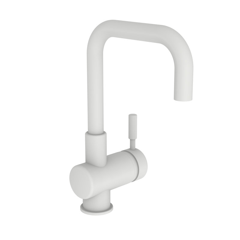 East Square Single Handle Bar Faucet, Matte White
